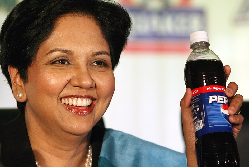 PepsiCo President and CEO Indra Nooyi addresses her first ever press conference in India, in New Delhi, Monday, Dec. 18, 2006. Nooyi said that PepsiCo and the Coca-Cola company were in the process of validating a breakthrough, science-based method to reliably and consistently measure low levels of pesticide residues in finished soft drinks. (AP Photo/Manish Swarup)